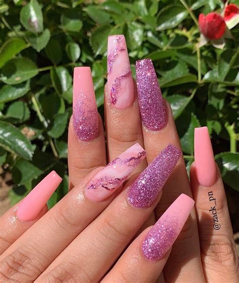 Ballerina Nails Pink Nails Glitter Nails Marble Nails Acrylic Nails