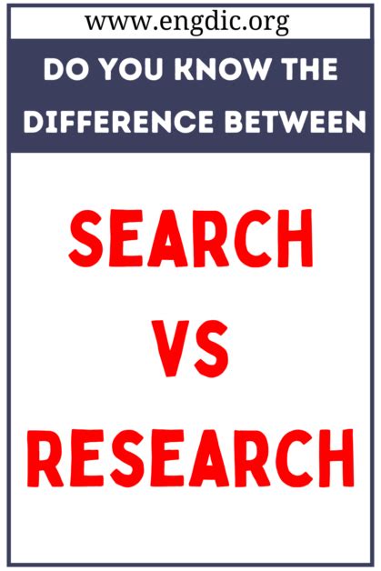 Search Vs Research What S The Difference Engdic