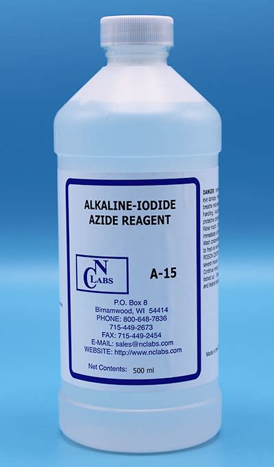 Alkaline Iodide Azide Reagent Apha For Do A 15 A15 Nc Labs Products