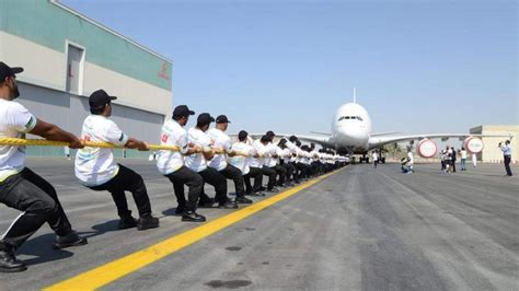 Dubai Police officers pull A380 plane, set record - News | Khaleej Times