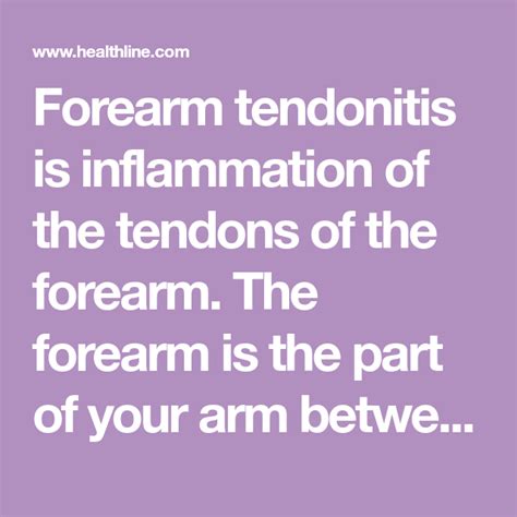 Forearm tendonitis – Artofit