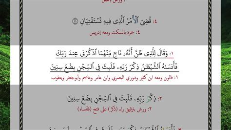 سورة يوسف الآية آية رقم 42 Surah Yusuf Ayah بالقراءات العشر الصغرى