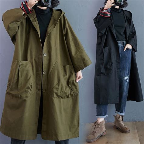 Baggy Hooded Windbreaker Women Autumn Casual Temperament Street Simple