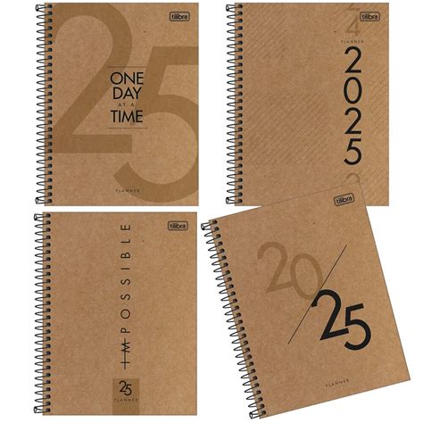 Planner 2025 Kraftwork Espiral 80 Folhas 90g 17 7 X 24 Cm Tilibra