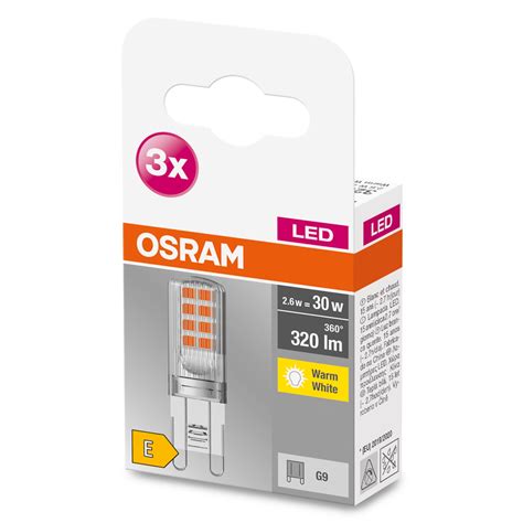 Set 3 Becuri LED Osram Pin CL30 G9 2 6W 30W 320 Lm Lumina Calda