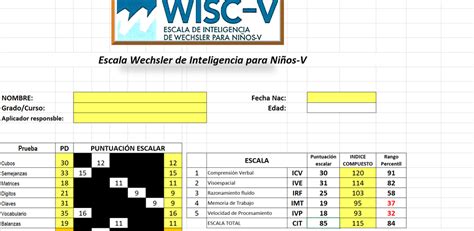 Wisc V Escala De Inteligencia De Wechsler Para Ni Os Correcci N Con