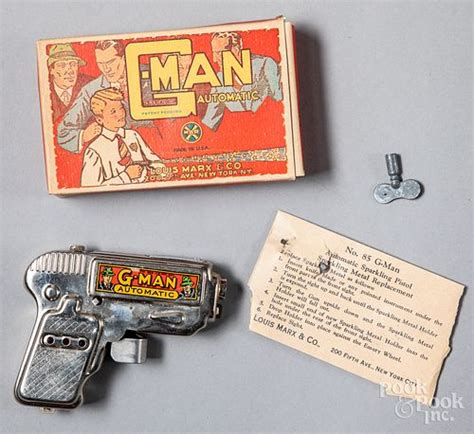 Boxed Marx Tin Lithograph Wind Up Pistol Sold At Auction On 16th