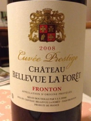 Ch Teau Bellevue La For T Cuv E Prestige Fronton Vivino