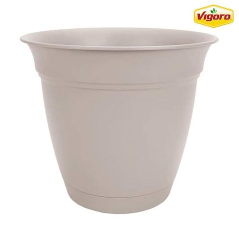 Vigoro In Mirabelle Large White Plastic Planter In D X In