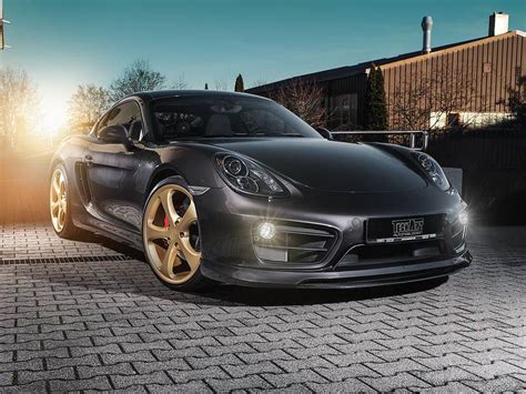 Goldene Details Tuner Techart Verpasst Dem Porsche Cayman S Schickes