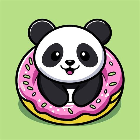 Premium Vector Cute Panda Bear Hand Drawn Flat Stylish Mascot Cartoon