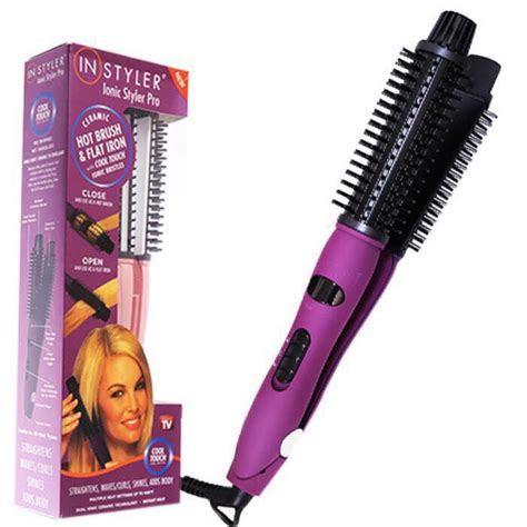 TONG S Instyler Ionic Styler Pro Ceramic Hot Brush And Flat Iron Violet Shopee Philippines
