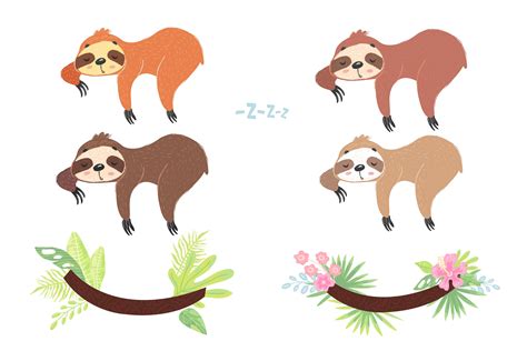 Sleepy Sloth Clipart Collection Vector And Png 313648