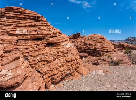 Beehive Shaped Red Aztec Sandstone Rock Formations In The Valley Of Fire State Park In Overton