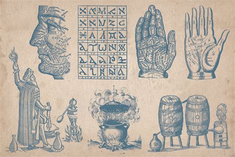 Vintage Alchemy Illustrations Graphics - YouWorkForThem