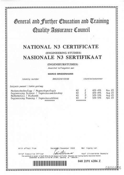 National Certificate N3