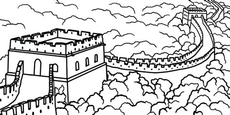 Great Wall Of China Simple Coloring Pages