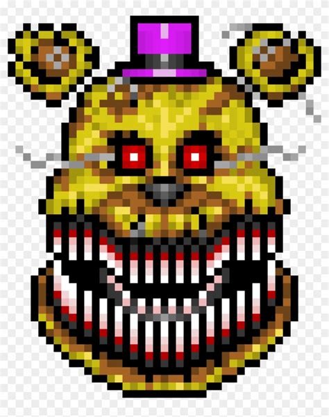 Five Nights At Freddys Nightmare Fredbear Pixel Art Photographic Print