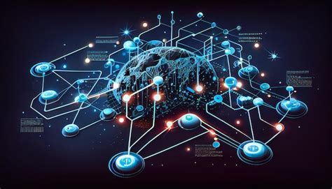 Uma representação gráfica de uma rede iot conectada vários nós