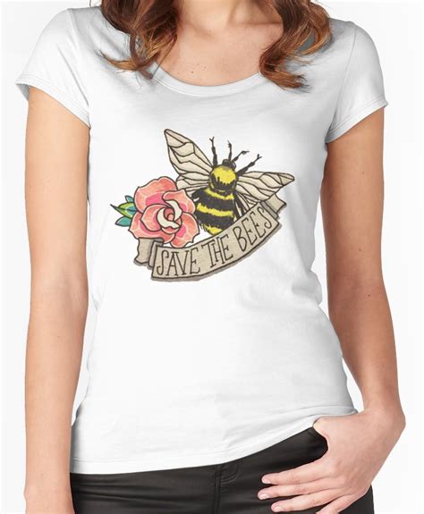 Save The Bees Fitted Scoop T Shirt By Desuumbreon Save The Bees T