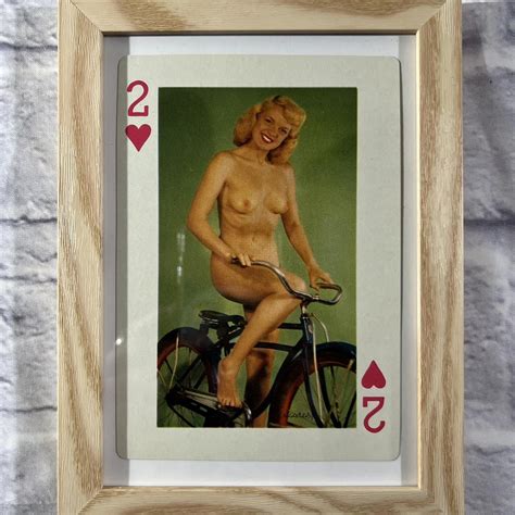 Vintage French Nude Playing Card 4x6 With Frame Depop