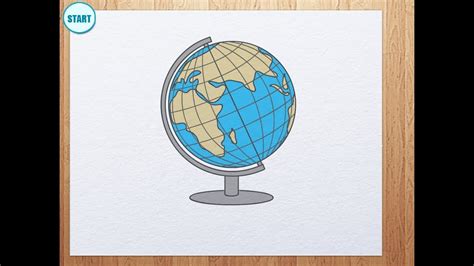 globe drawing easy