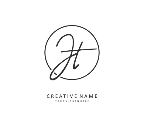 J T Jt Initial Letter Handwriting And Signature Logo A Concept