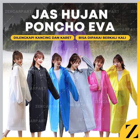 Jual Jas Hujan Ponco Poncho Terusan Kalong Mantel Kancing Eva Peva