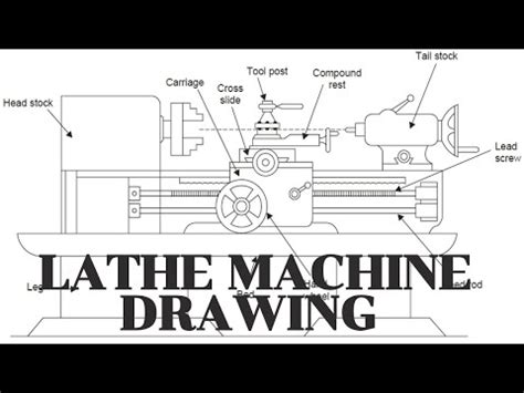 Line Diagram Of Lathe Machine