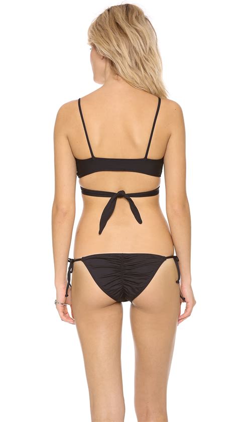 L Space Synthetic Sweet And Chic Chloe Wrap Bikini Top In Black Lyst