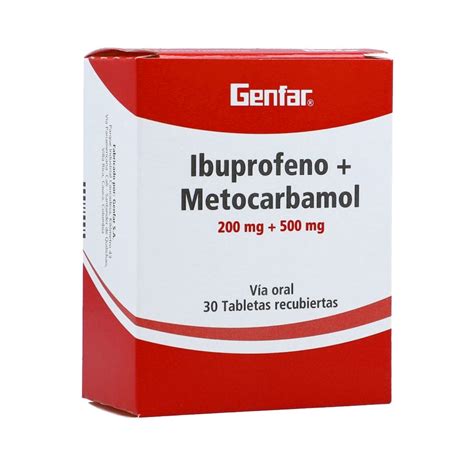 Ibuprofeno Metocarbamol 10 Tabletas Cruz Verde