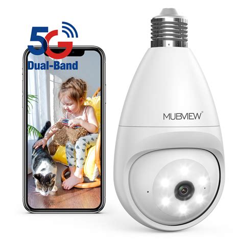 5gand 2 4ghz Wifi Light Bulb Security Camera Wireless Outdoor Indoor 2k Mubview