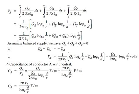 Capacitance Of A Single Phase Two Wire Line