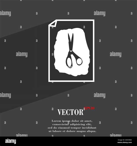 Rock Scissors Paper Poster Symbol Flat Modern Web Design With Long