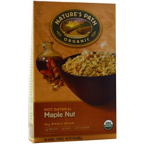 Nature S Path Organic Hot Oatmeal Maple Nut 8 Packets 50 G Each