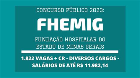 Concurso Aberto Fhemig 2023 São Mais De 1 800 Vagas E Cr Em Diversos