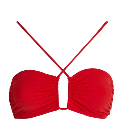 Womens Magda Butrym Red Criss Cross Bikini Top Harrods Uk