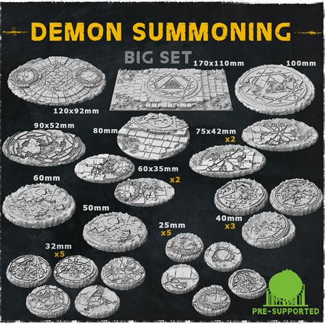 STL file Demon Summoning (Big Set) - Wargame Bases & Toppers 2.0 🎲・3D