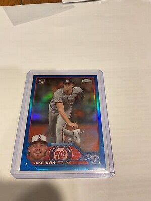 Topps Chrome Update Baseball Jake Irvin Rc Blue Refractor