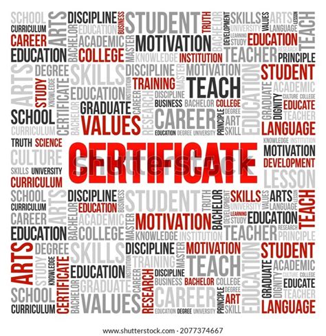 Certificate Word Cloud Collage Education Concept Stock Vector Royalty