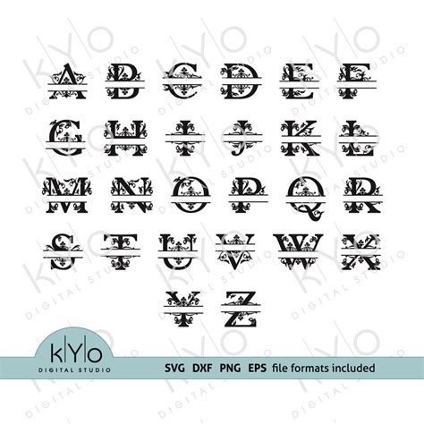 Split Monogram Fonts Svg Bundle By Kyo Digital Studio Thehungryjpeg