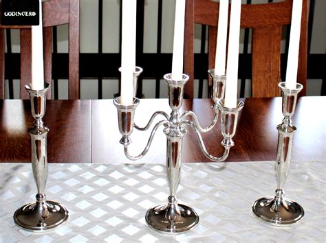 silver candelabra trio candlesticks godinger silver elegant candlesticks