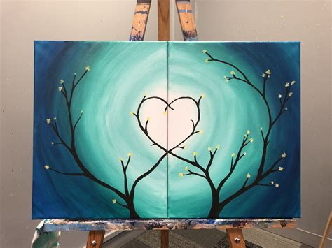 Couples Tree in Bloom Canvas Painting