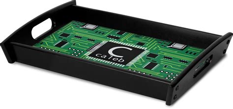 Circuit Board Black Wooden Tray Large Personalized Youcustomizeit