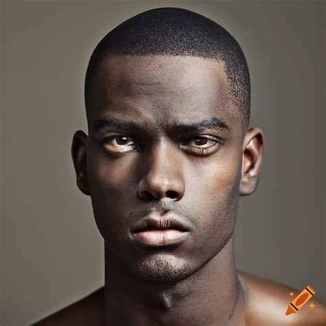 Photo Face Of A Black Men With Rough Facial Features Strong Chin In