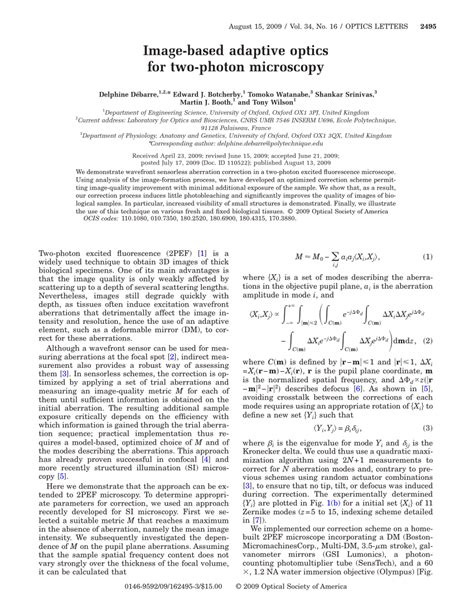 (PDF) Image-based adaptive optics for two-photon microscopy