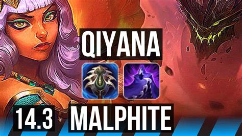 Qiyana Vs Malphite Mid Rank 1 Qiyana 69 Winrate Rank 9 Godlike