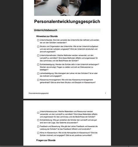 Jahresgespräch PDF Vorlage