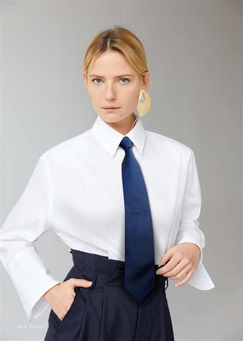 Derek Women Wearing Ties White Shirts Women Women In Tie