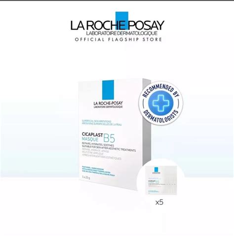 La Roche Posay Cicaplast B5 Face Mask Box Of 5 Repairing And Hydrating Sheet Mask For Sensitive